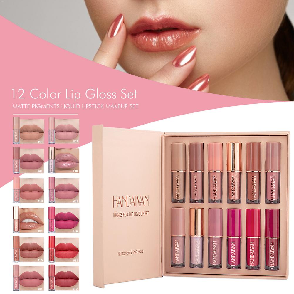 HANDAIYAN 12-Piece Matte Liquid Lipstick Set