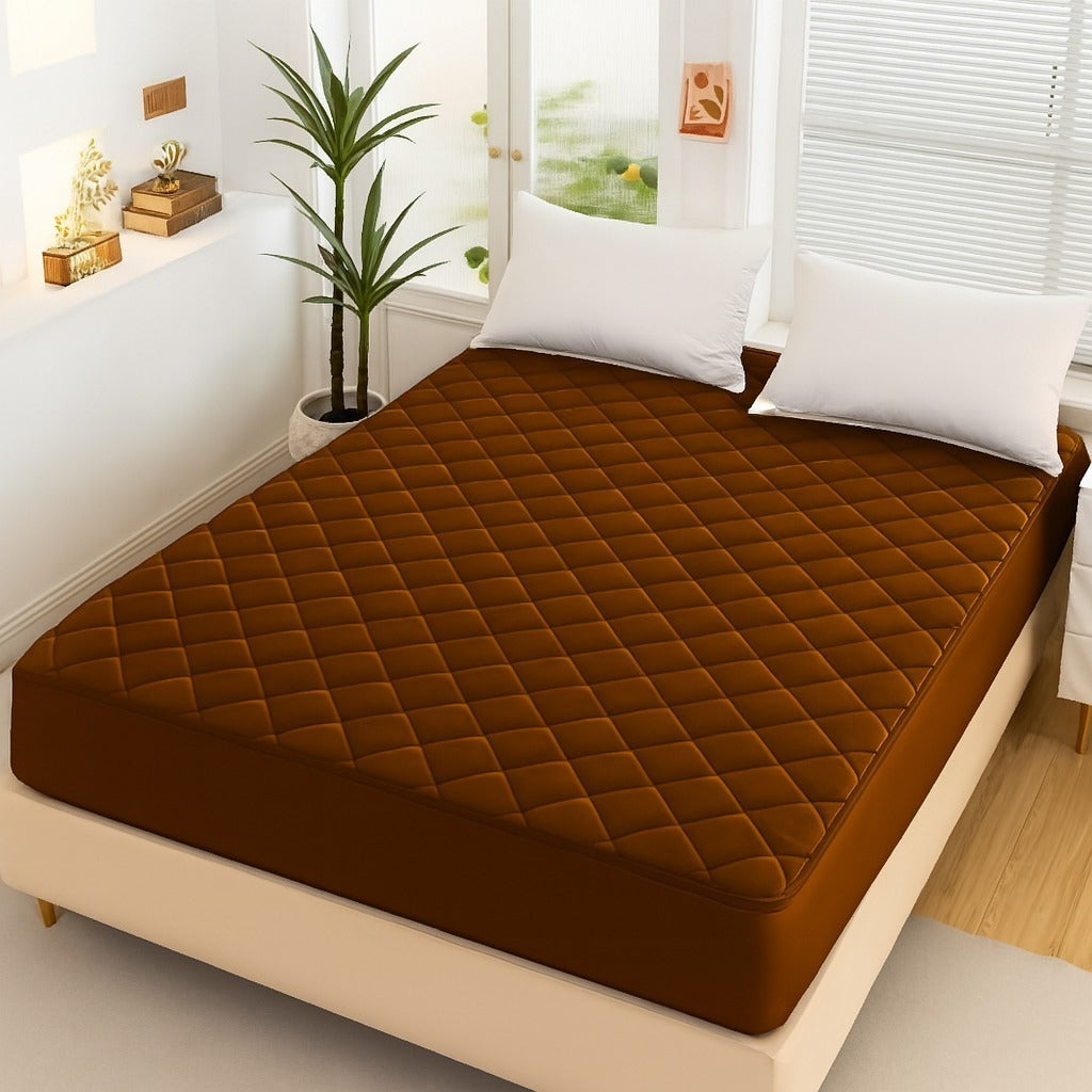 King Size Duvet Quilted Cotton Waterproof Mattress Protector Cover