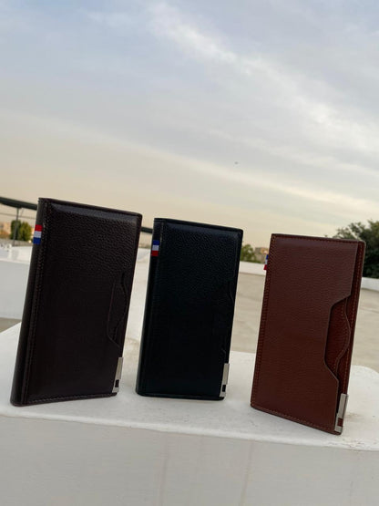 Premium Leather Long Wallet for Men – Extra Card Holder Design