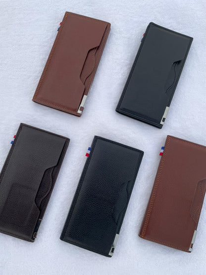 Premium Leather Long Wallet for Men – Extra Card Holder Design